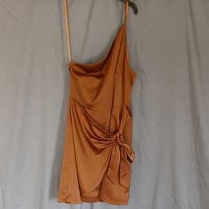 Gianni Bini One Shoulder Tan Dress
